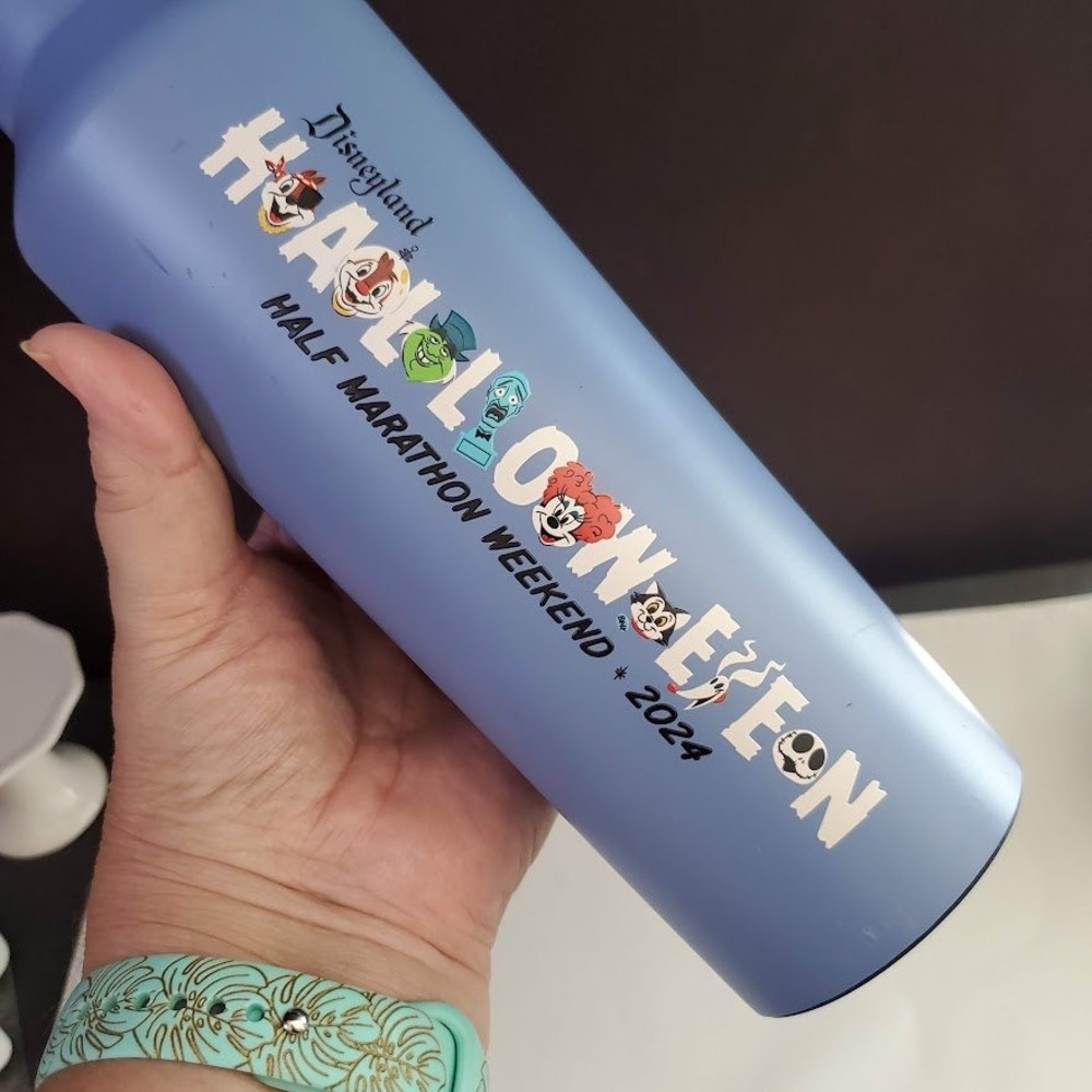 DISNEYLAND runDisney Halloween Half Marathon 2024 CORKCICLE Water Bottle Blue
